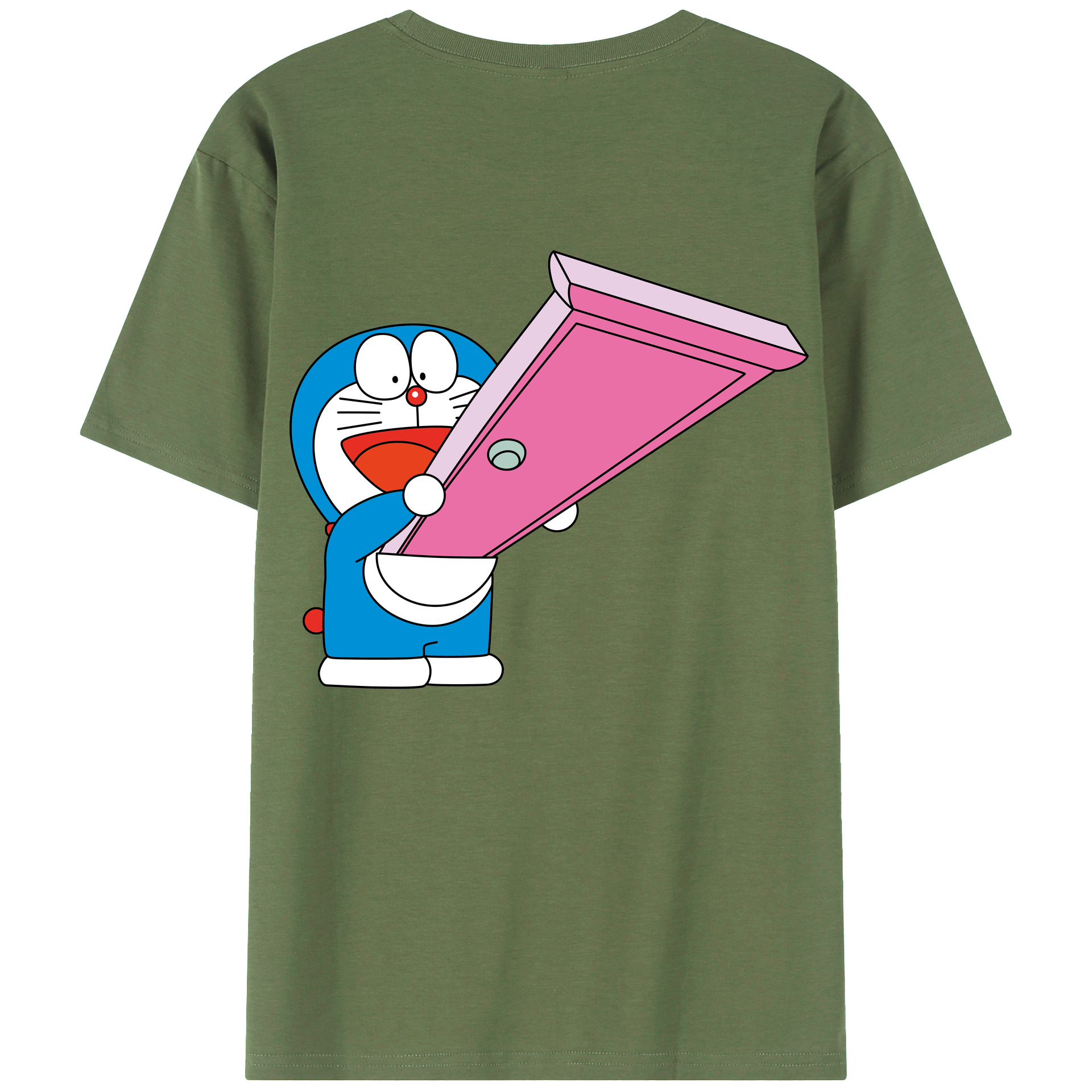 （画像用） ドラえもん Doraemon 綿100％ メンズ半袖Tシャツ（バックプリント） 通気性